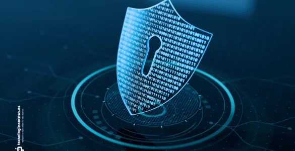 Escudo digital representando la protección mediante apps de doble autenticación (2FA), ideal para mejorar la seguridad de tu Gmail y otras cuentas personales