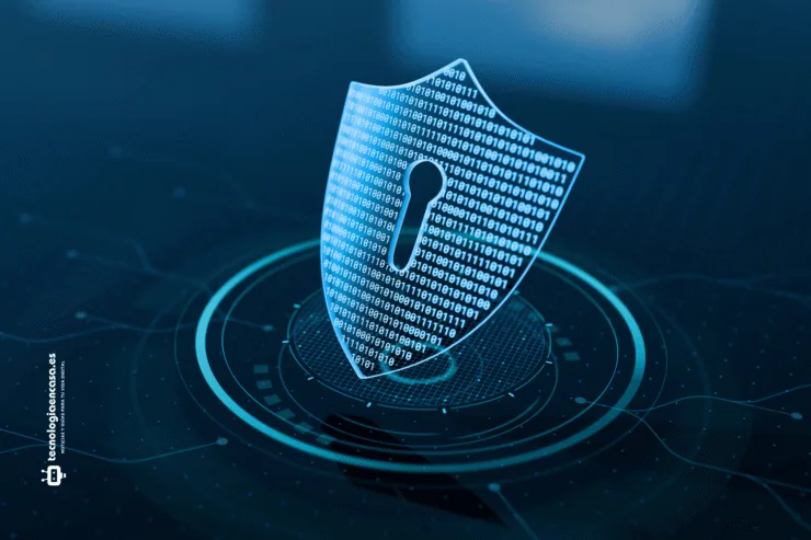 Escudo digital representando la protección mediante apps de doble autenticación (2FA), ideal para mejorar la seguridad de tu Gmail y otras cuentas personales