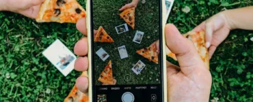 top view photo of mobile phone